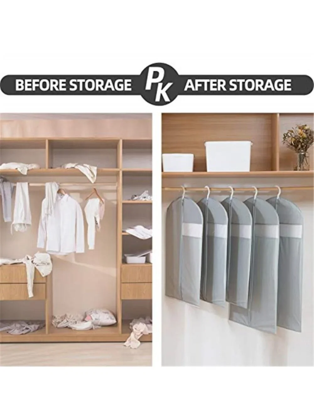 Long Dress Garment Bags Clear Clothes Cover Travel Storage Zipper Dustproof